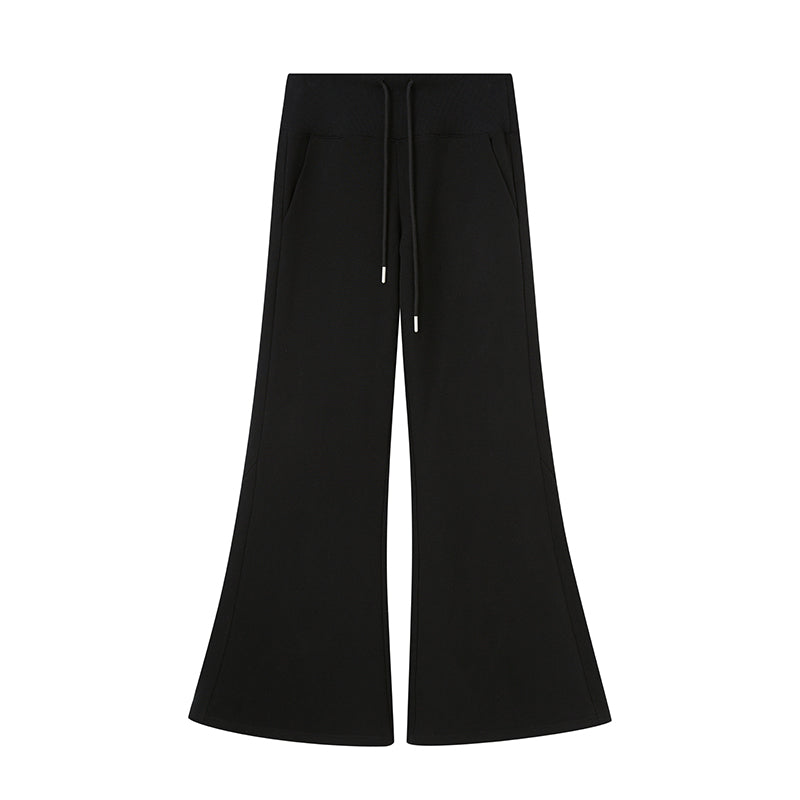 Mitten Pocket Hoodie With Removable Fur / Flared Pants