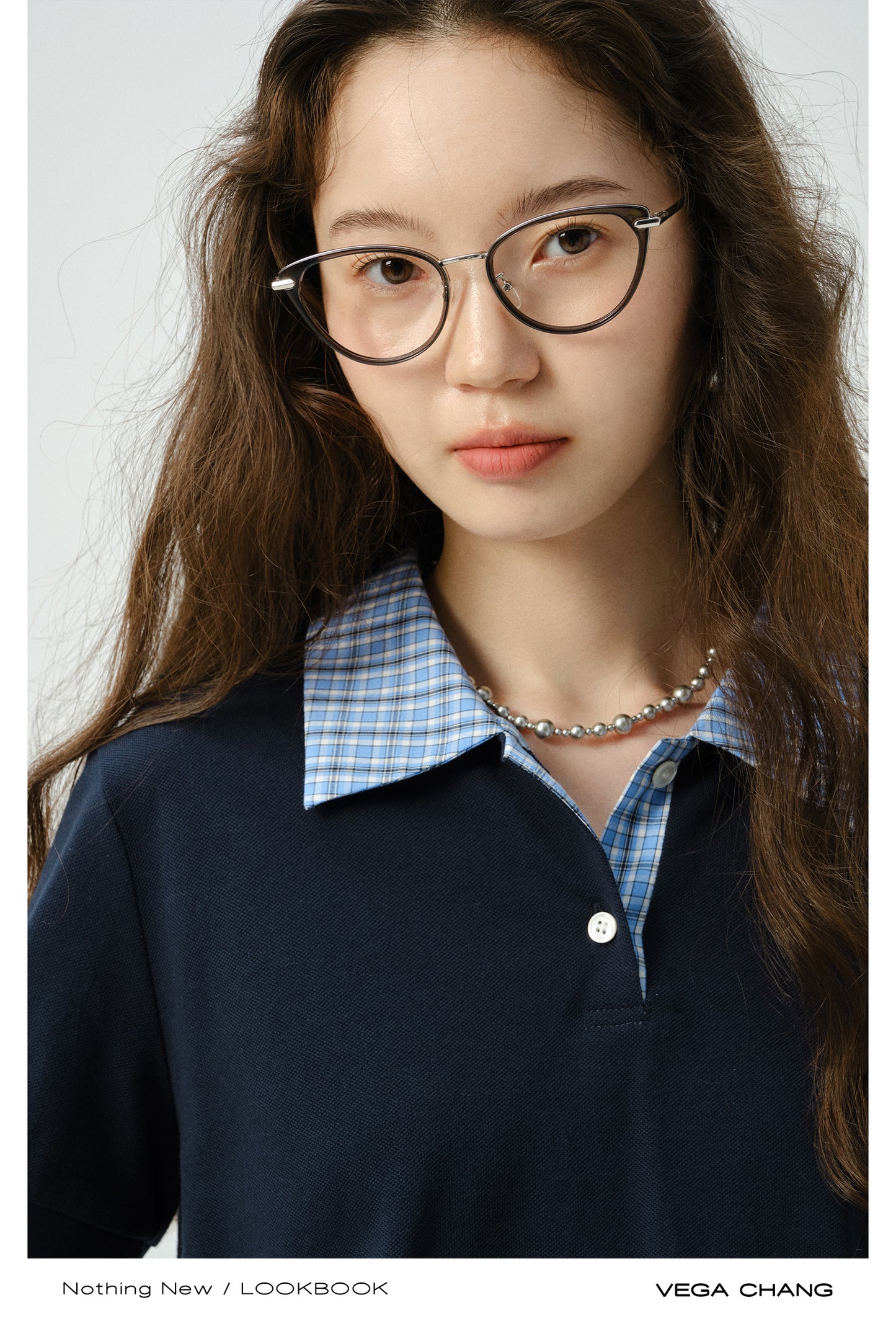 Plaid Accent Layered-Look Polo Shirt
