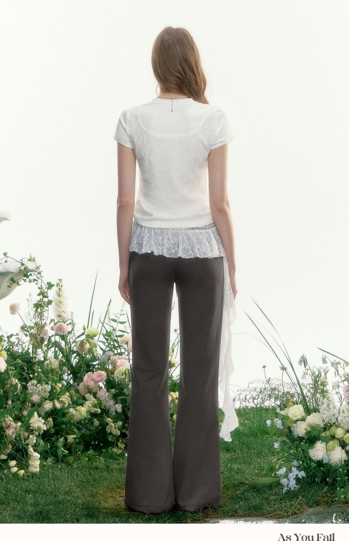 Sheer Lace Peplum Tank With Ruffle Detail