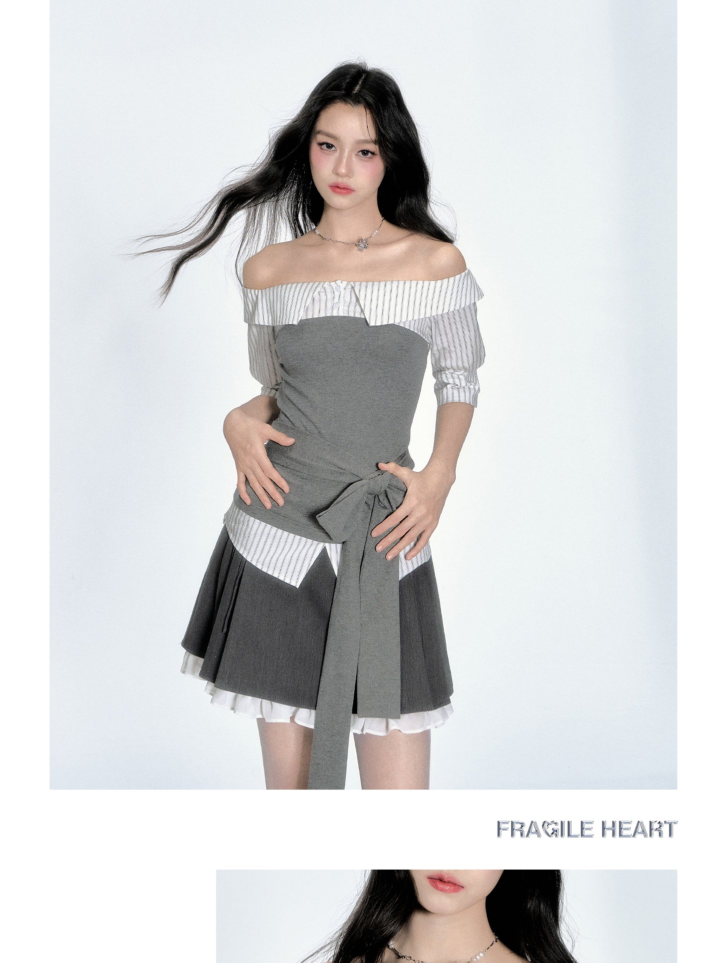 Layered Tube Top Off-Shoulder Shirt