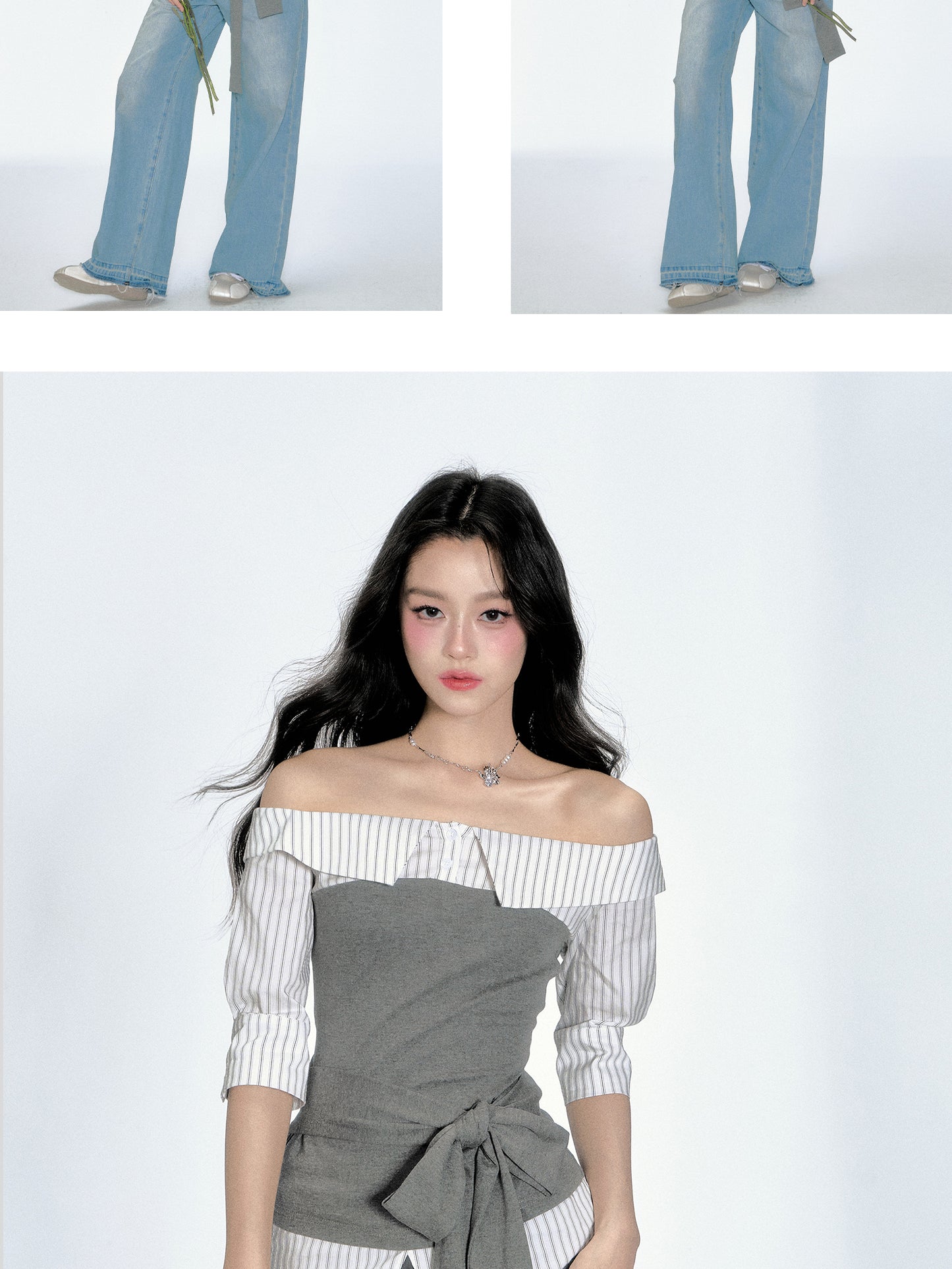Layered Tube Top Off-Shoulder Shirt