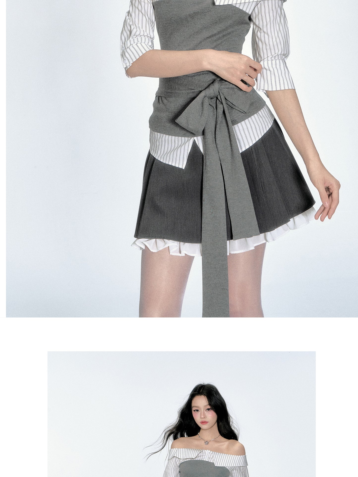 Layered Tube Top Off-Shoulder Shirt