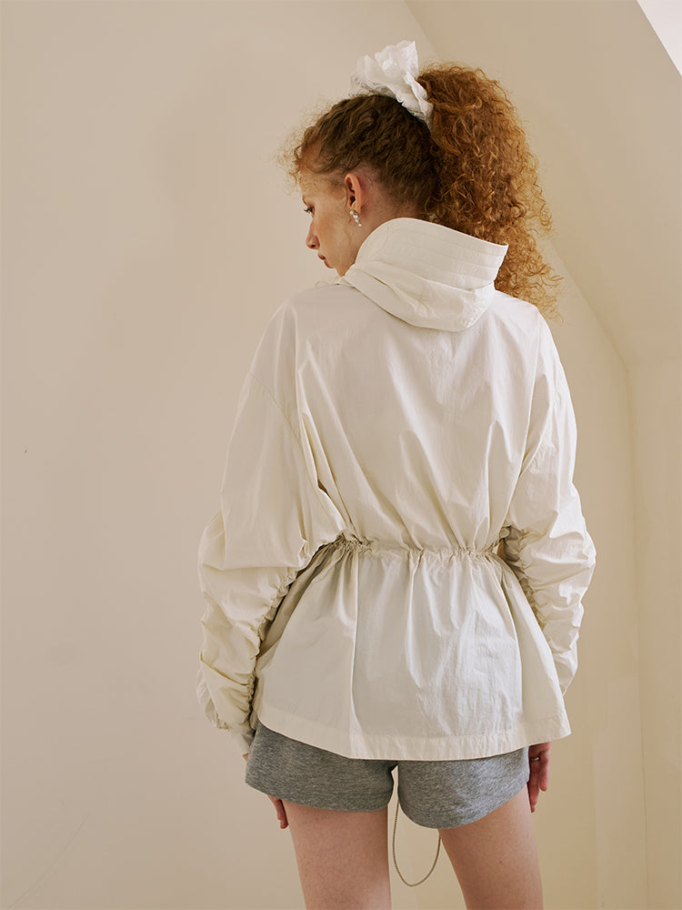 Lightweight Hooded Jacket With Visor Detail