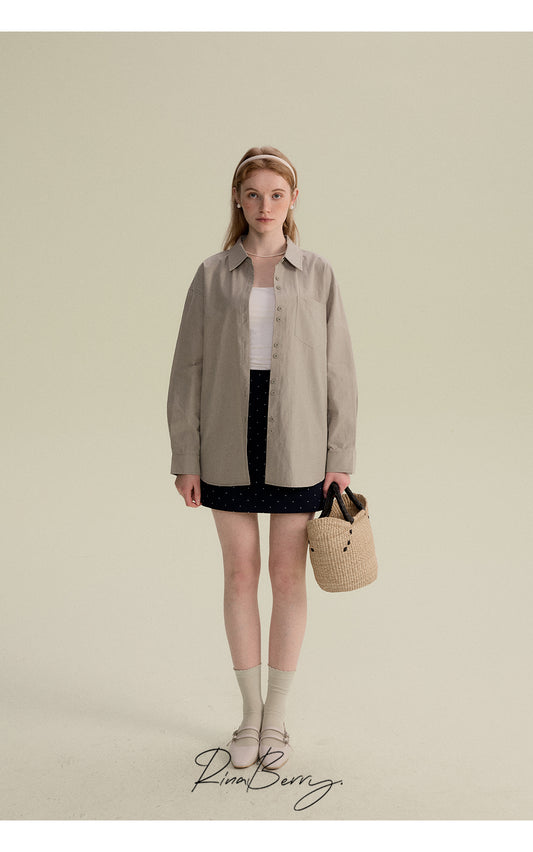 Monotone Paired-Button Shirt