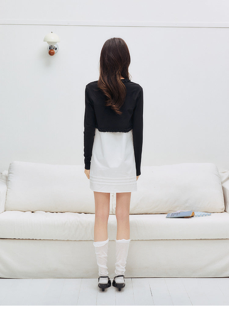 Ruffle Edge Crop Cardigan