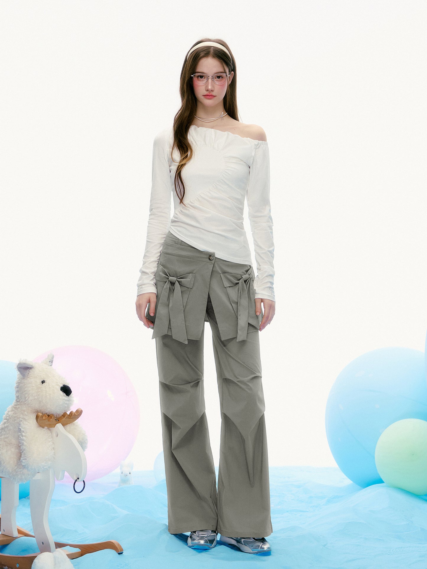 Asymmetrical One-Shoulder Ruched Top