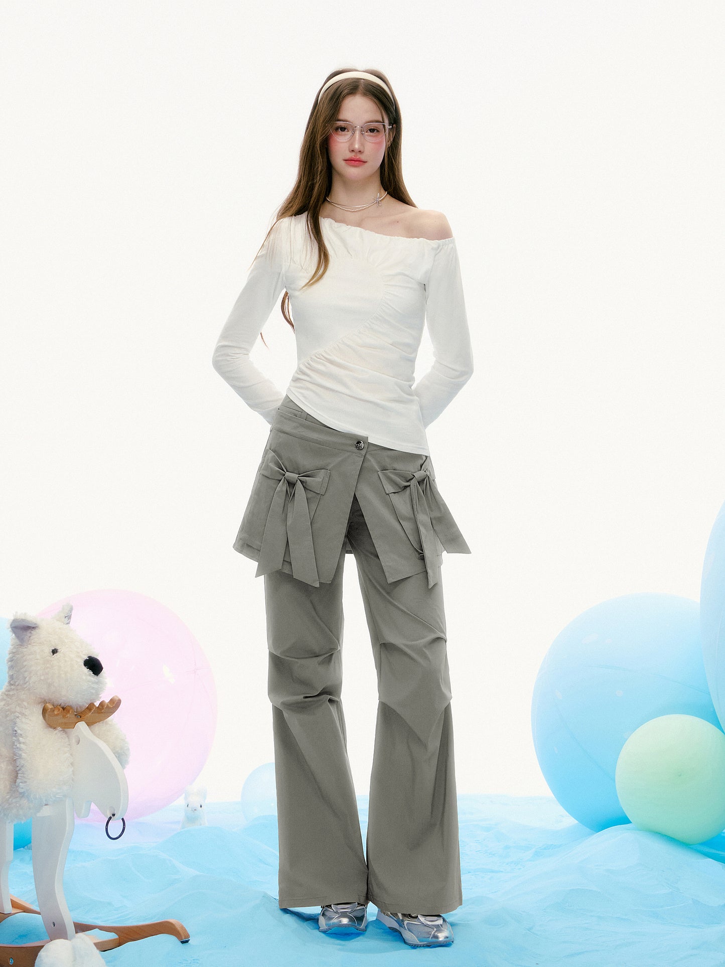 Asymmetrical One-Shoulder Ruched Top