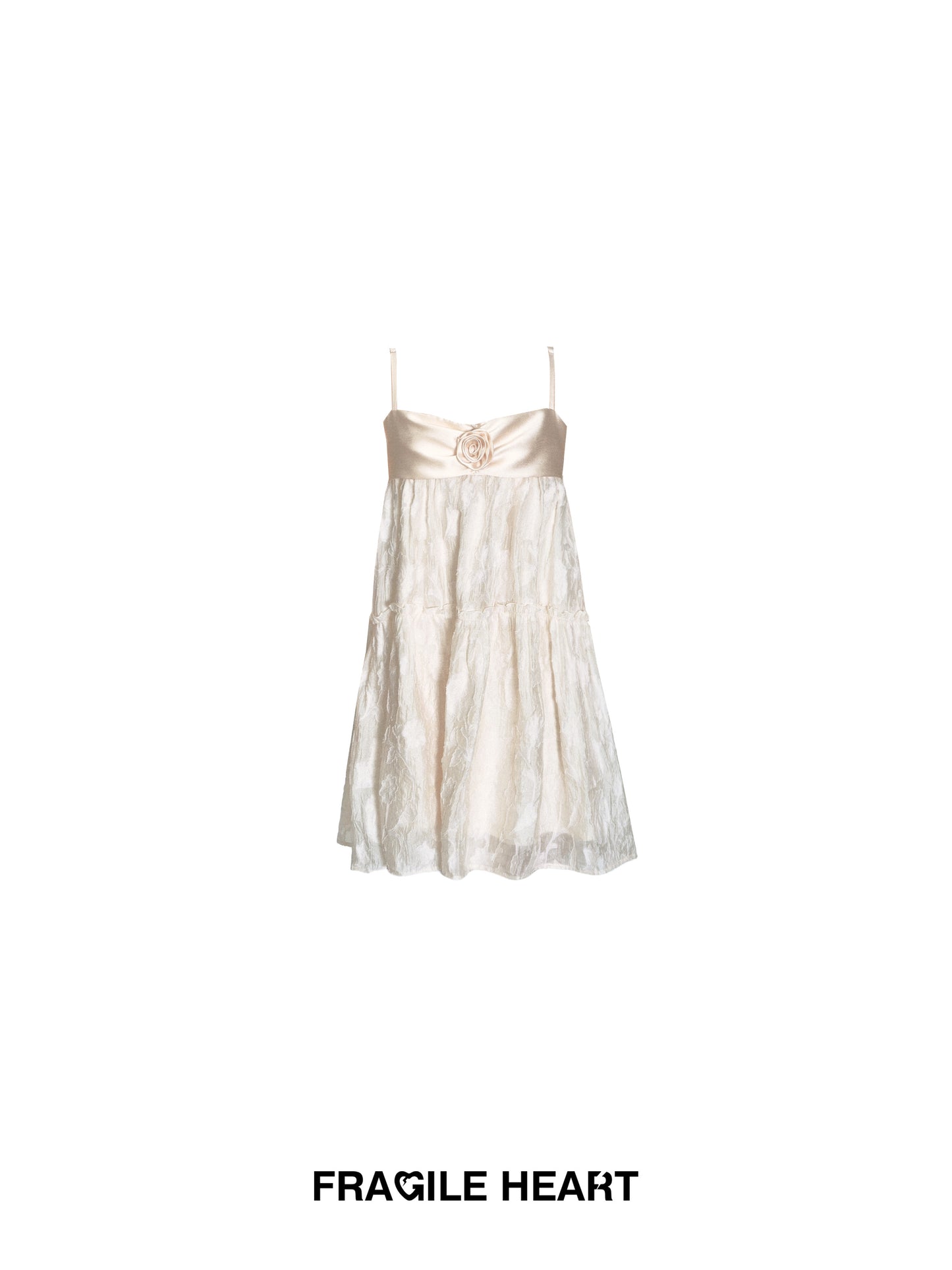 Strapped Jacquard Satin Lace Dress