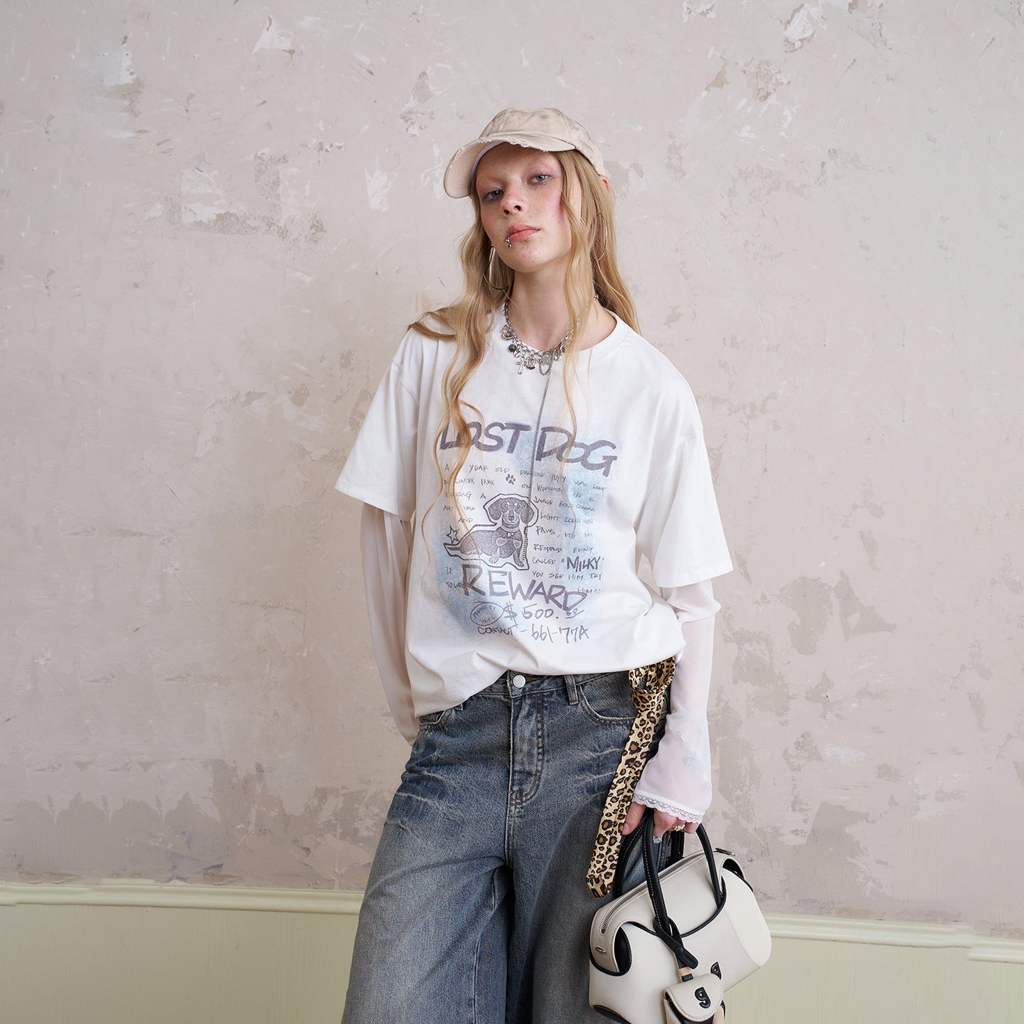 Dog Graphic Print Layered-Look T-Shirt