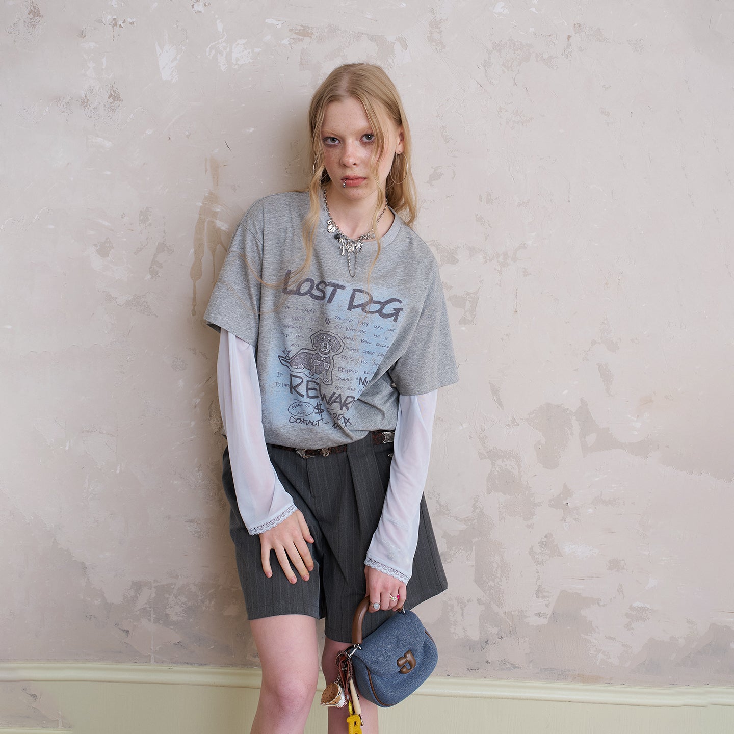 Dog Graphic Print Layered-Look T-Shirt