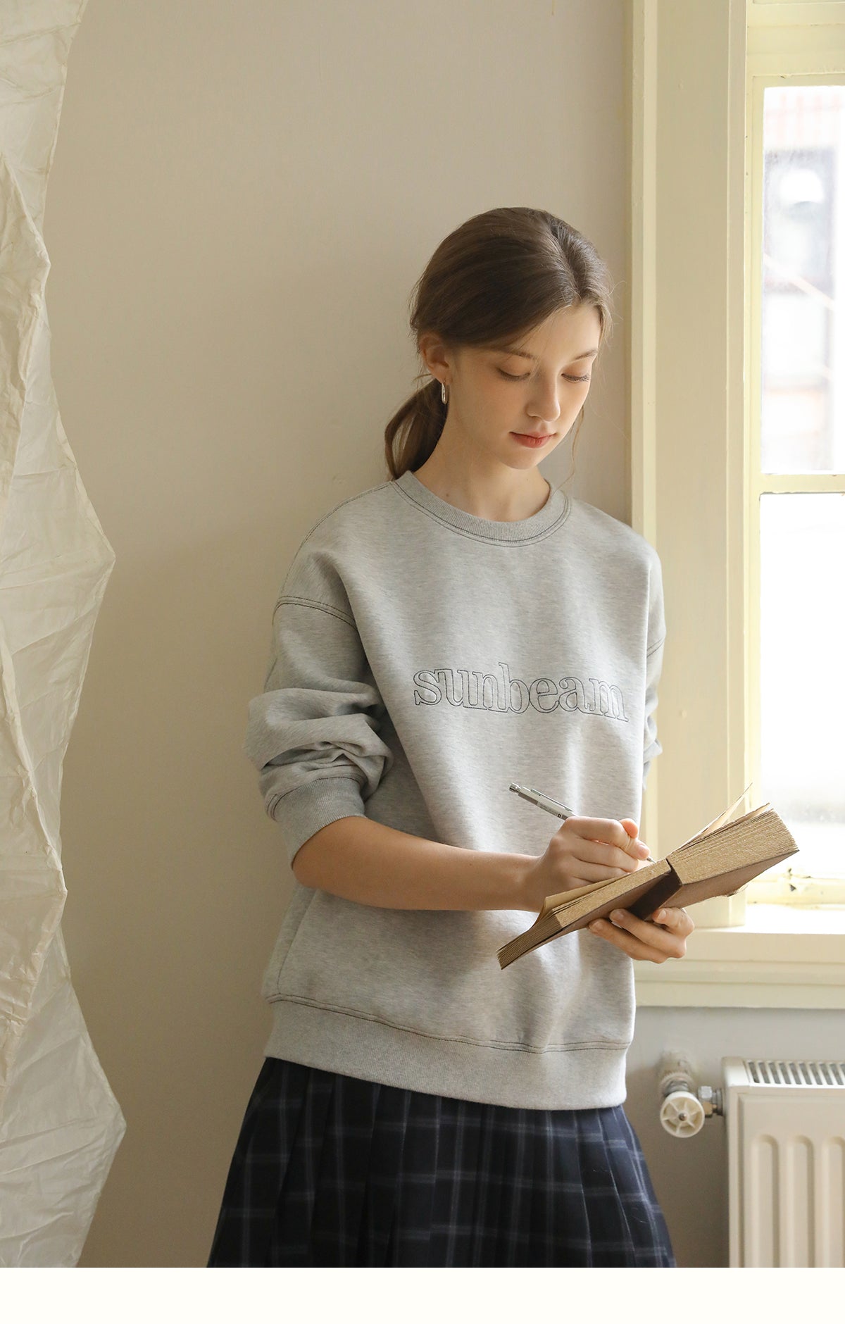 Embroidered Sweatshirt With Contrast Stitching