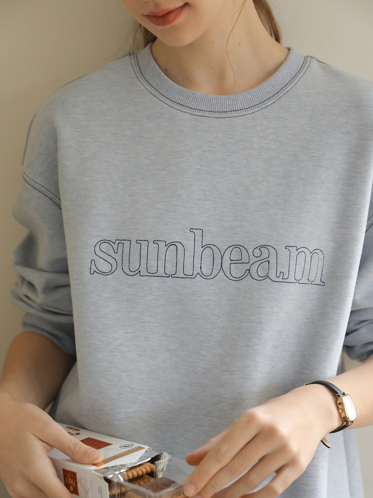 Embroidered Sweatshirt With Contrast Stitching
