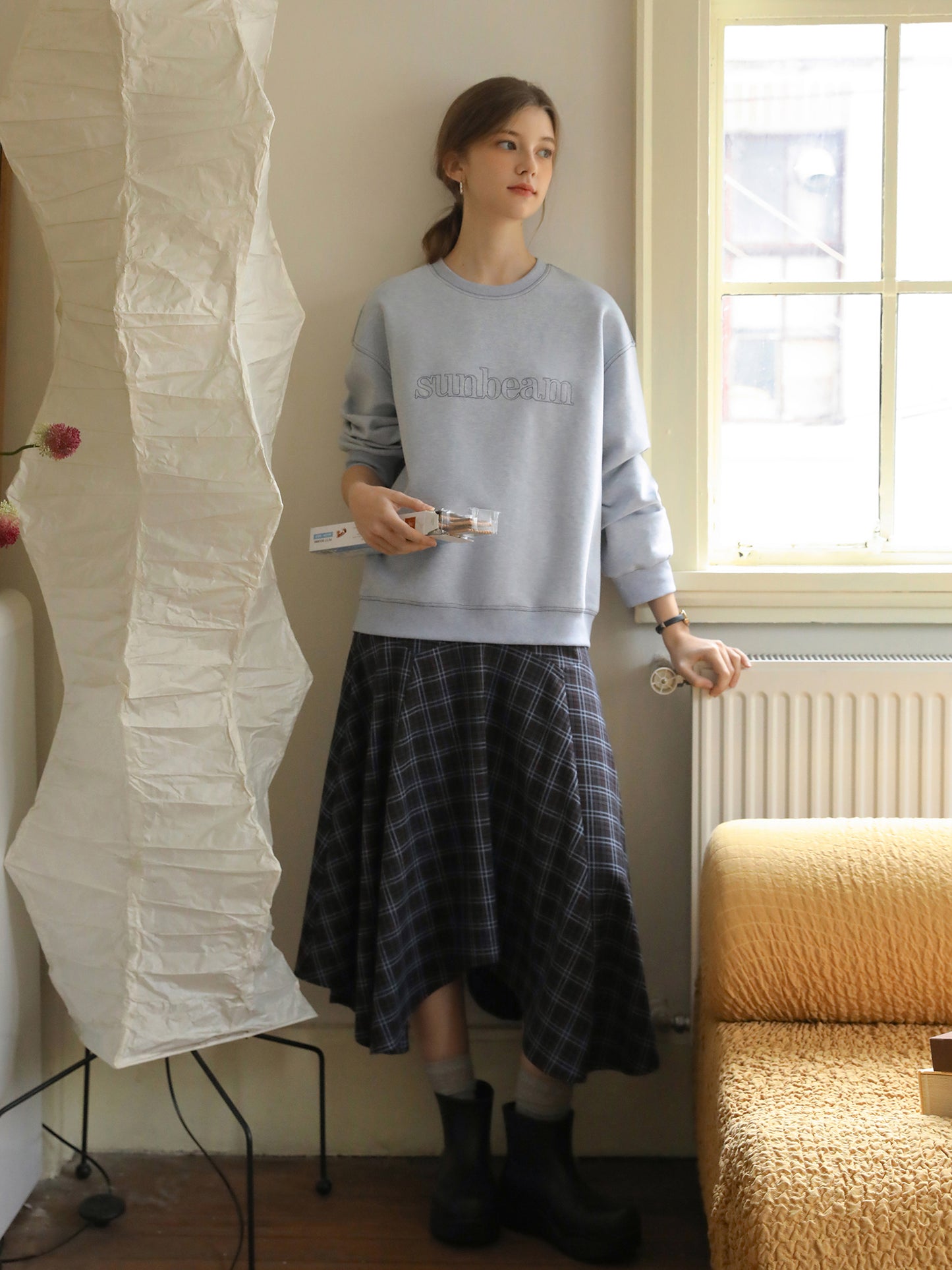 Embroidered Sweatshirt With Contrast Stitching