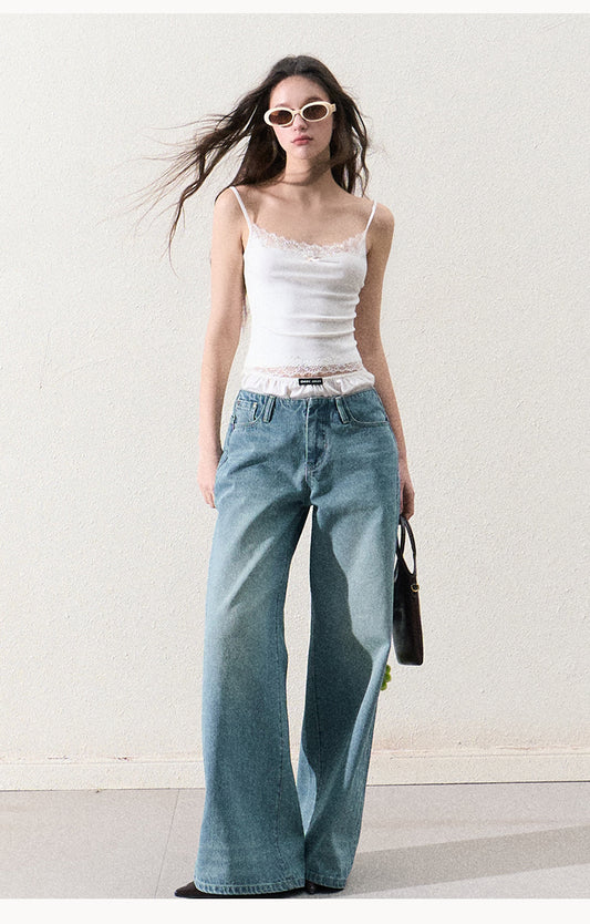 Fitted Camisole Top With Lace Trim