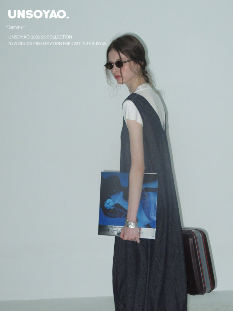 Sequin Starfish Pinafore Denim Dress
