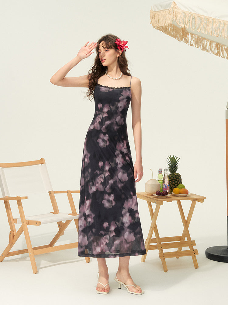 Slim-Fit Floral Print Resort Cami Dress
