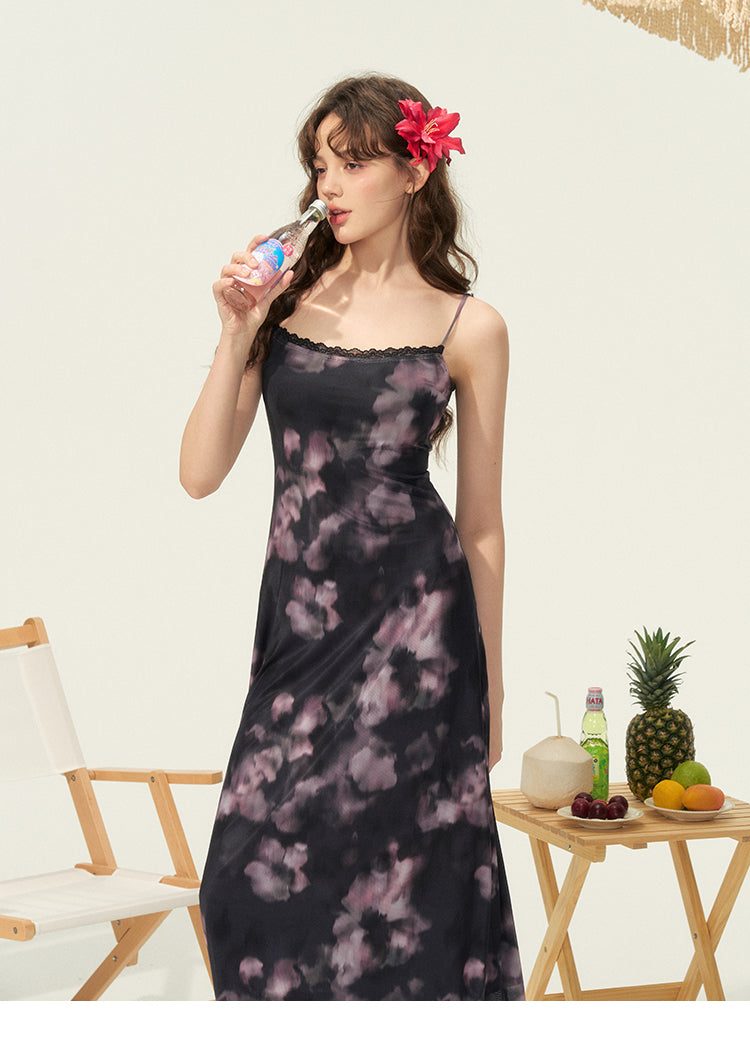 Slim-Fit Floral Print Resort Cami Dress