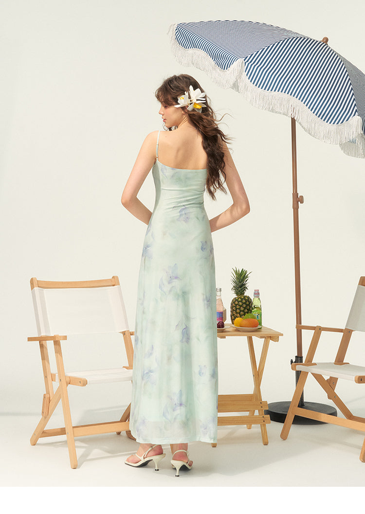 Slim-Fit Floral Print Resort Cami Dress