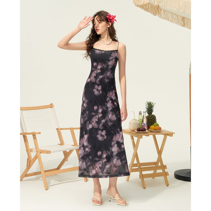 Slim-Fit Floral Print Resort Cami Dress