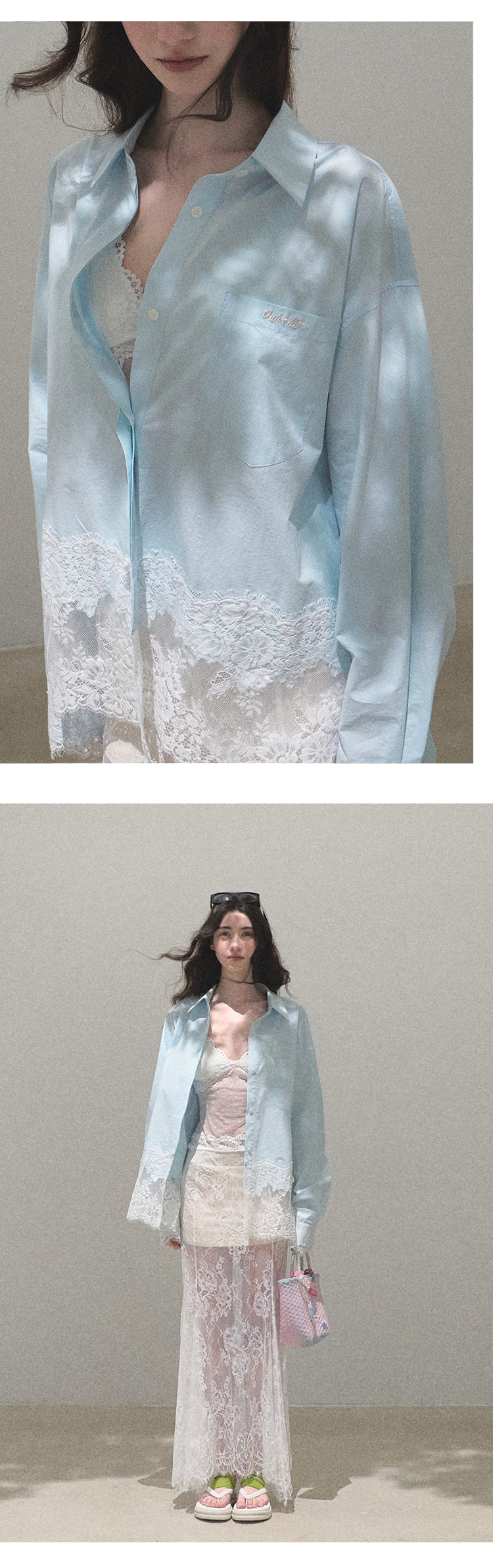 Lace Detailed Cotton Shirt