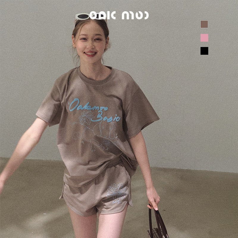 Relaxed Fit Puppy Print Tee & Shorts