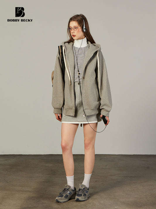 Dual Closure Thick Cozy Hooded Sweatshirt