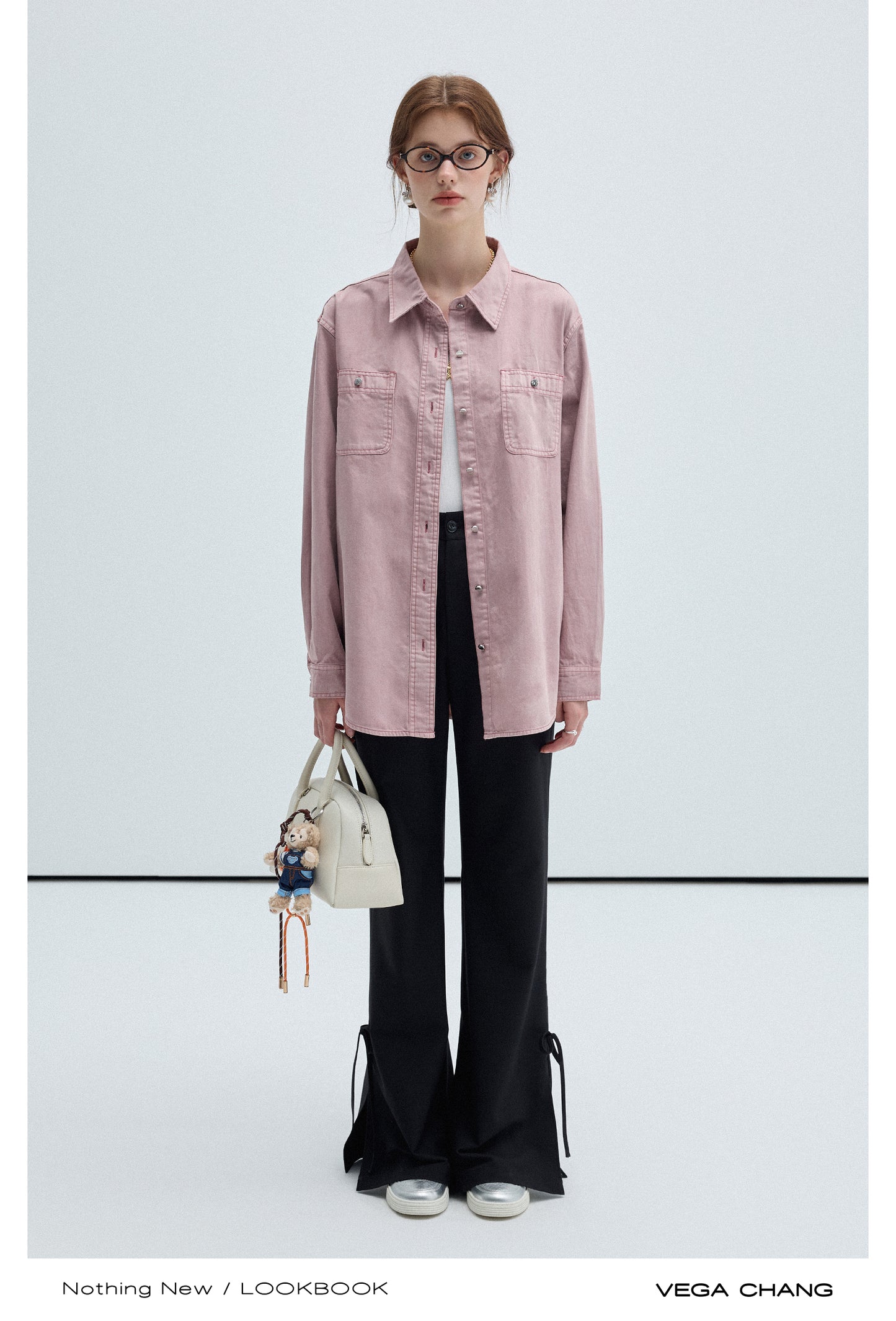 Bow Detail Slim Fit Flared Long Slit Pants