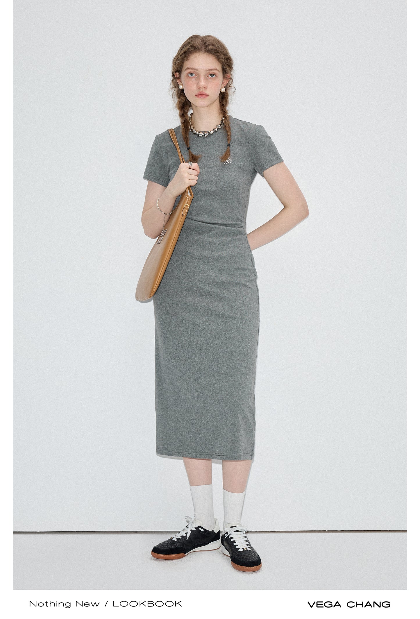 Ruched Waist Slim Fit T-Shirt Dress