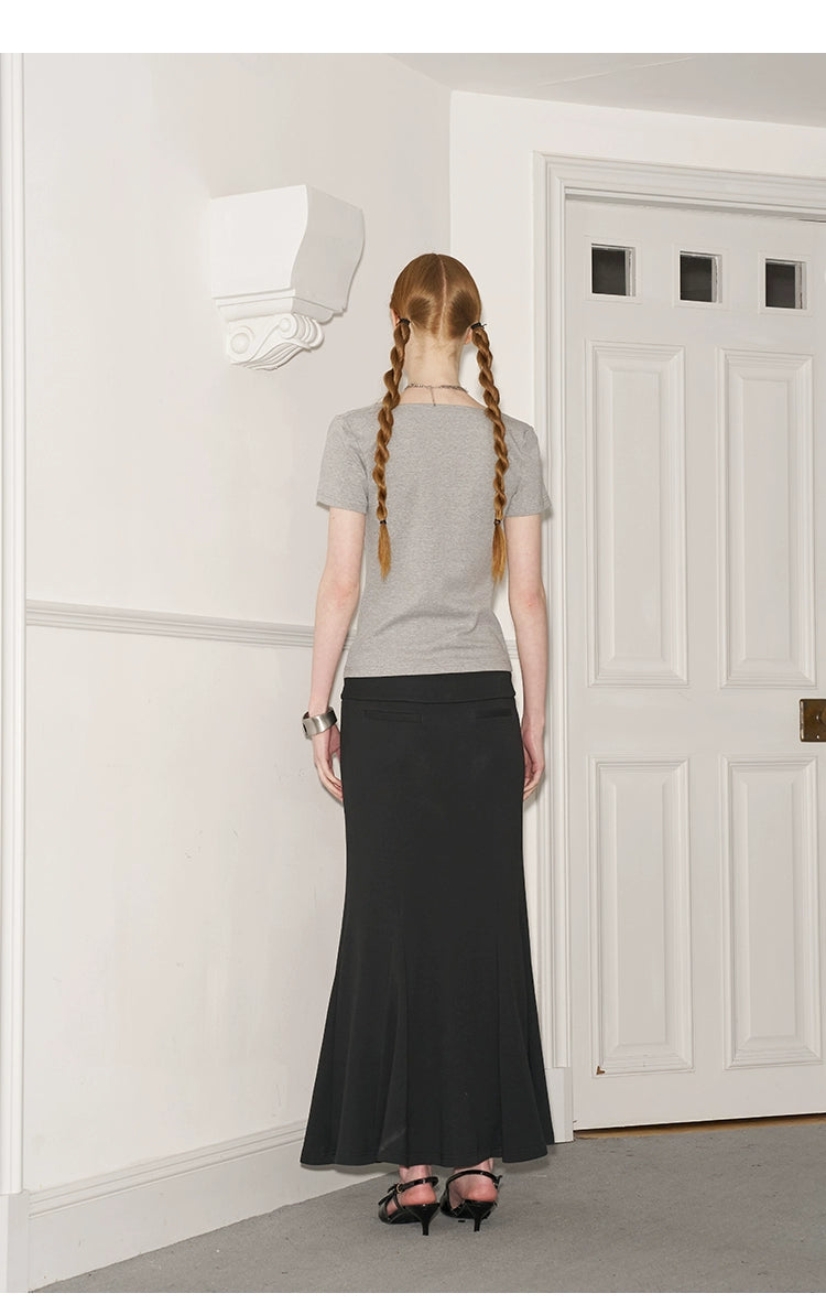 Flower Photo Print Slouchy Drape Neck Shirt