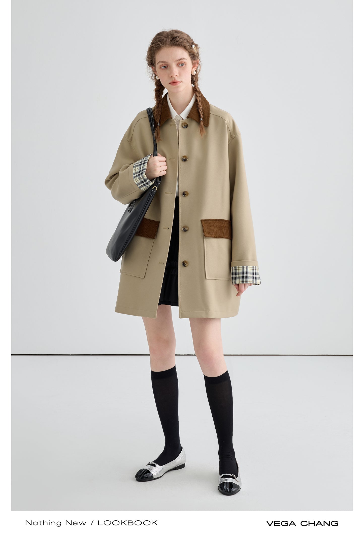 Bicolor Color Block Double Closure Boxy Jacket
