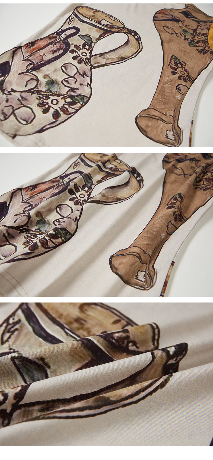 Contrast Color Flower Vase Art Print T-Shirt