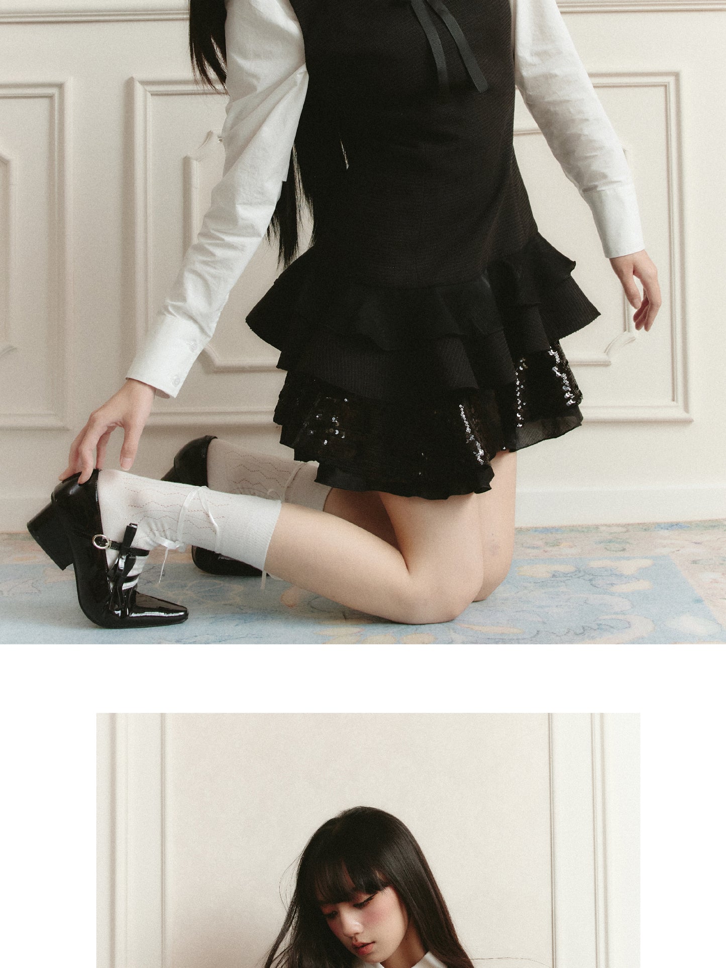 Sequin Accent Waist-Defined Dress And Short Jacket