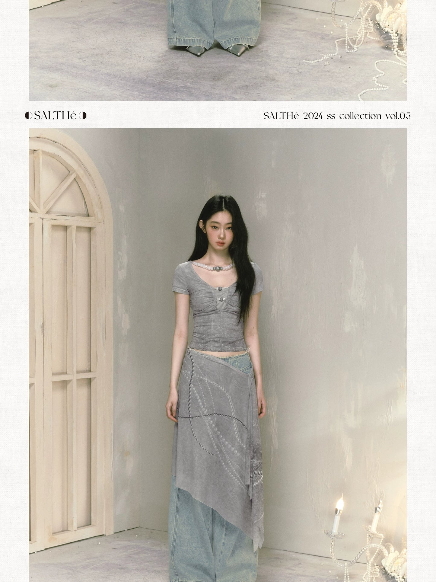 Coordinated Beaded Top, Long Skirt, And Shawl