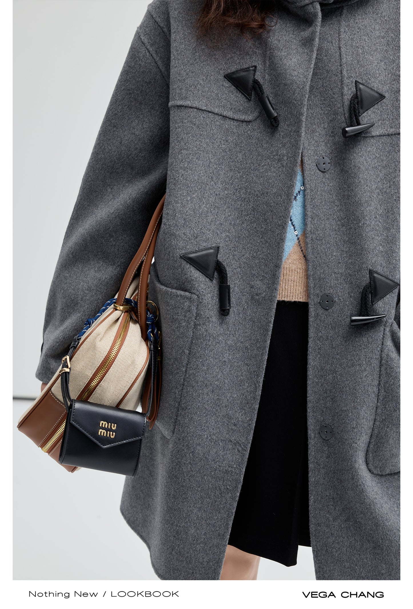 Wool Blend Duffle Coat With Double Closure