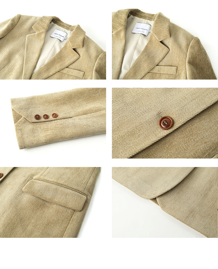 Herringbone Corduroy Classic Blazer