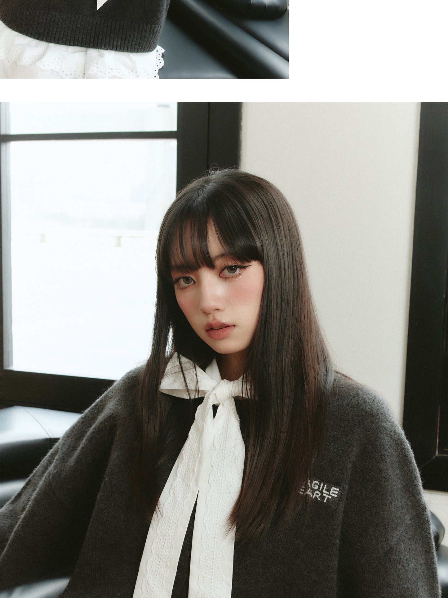 Basic Wool Blend Jacquard Logo Sweater