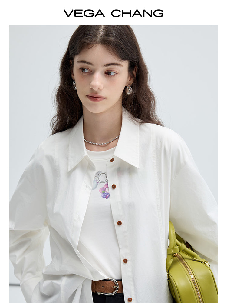 Casual Cotton Shirt With Single Back Button