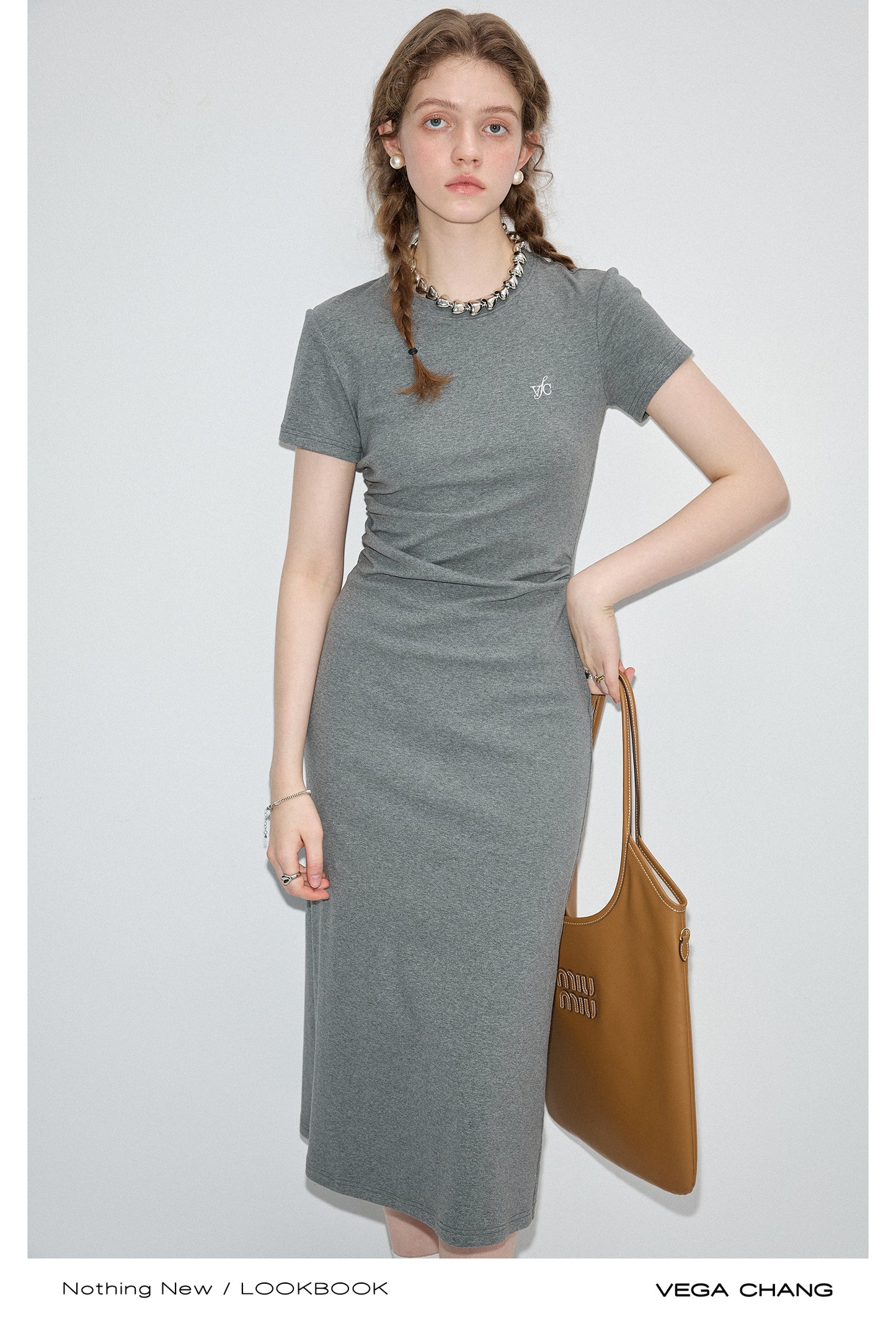 Ruched Waist Slim Fit T-Shirt Dress