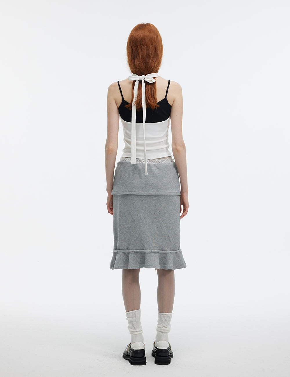Letter Print Halter Top And Cropped Cami Set