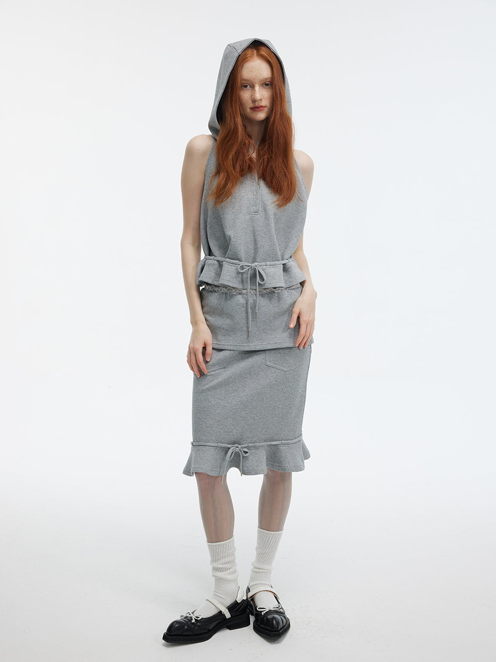 Lace Trimmed Two-Way Mermaid Midi Skirt