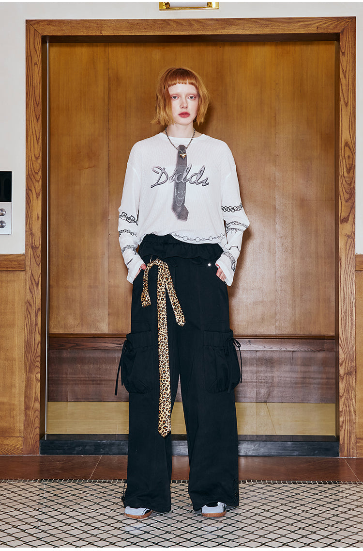 Breathable Semi-Sheer Oversize Tie Print T-Shirt