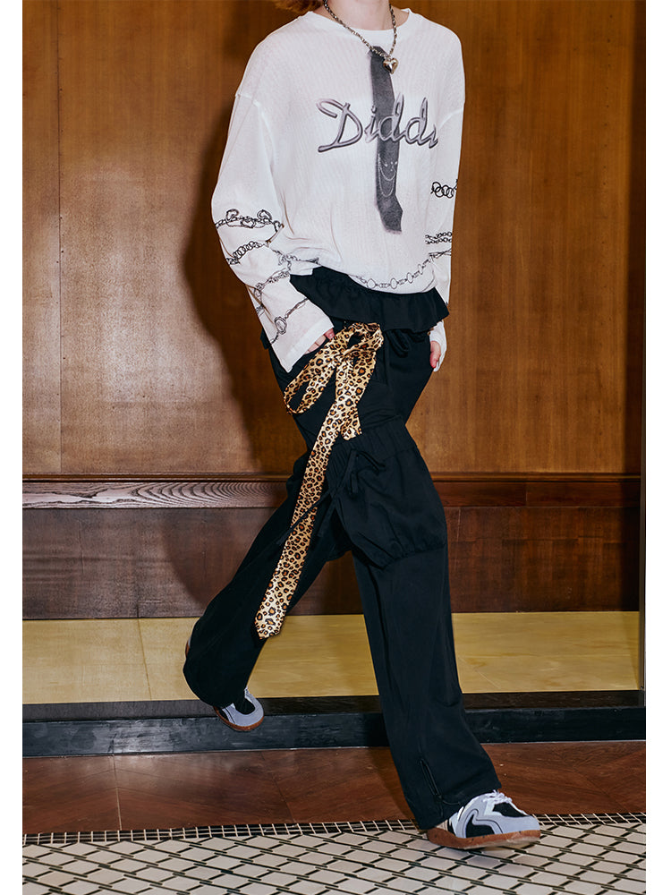 Breathable Semi-Sheer Oversize Tie Print T-Shirt