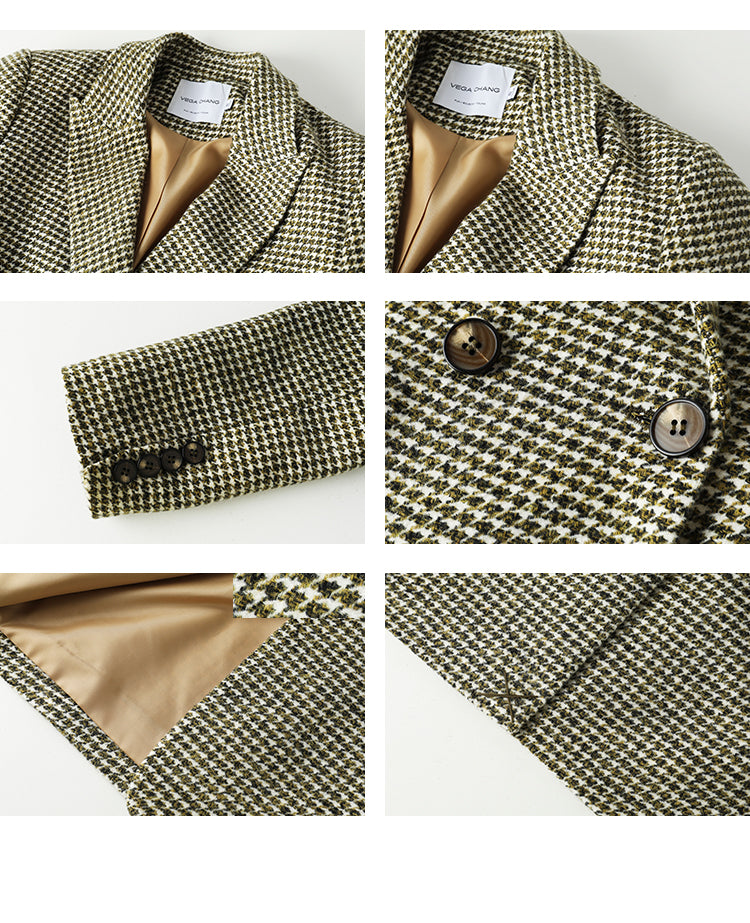 Trad Houndstooth Double Breasted Blazer