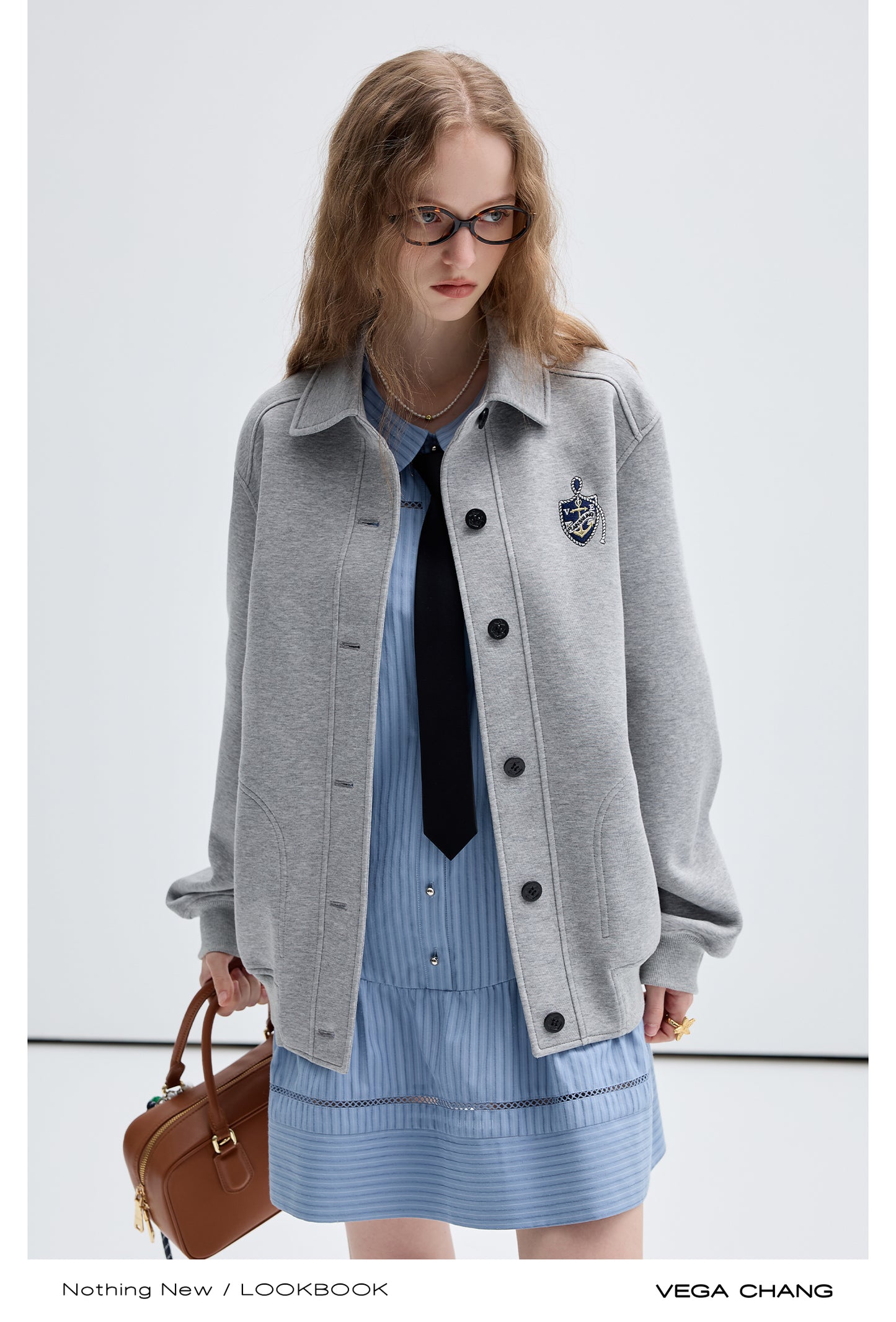 Small Patch Button-Up Shirt Jacket