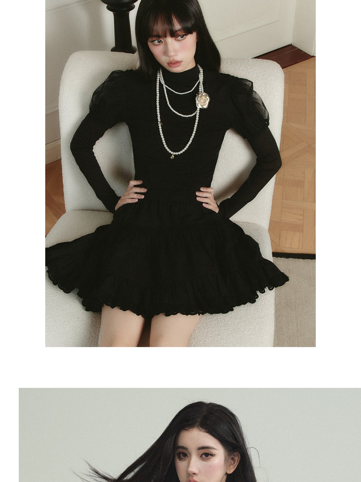 Versatile Tiered Cotton Lace Mini Skirt