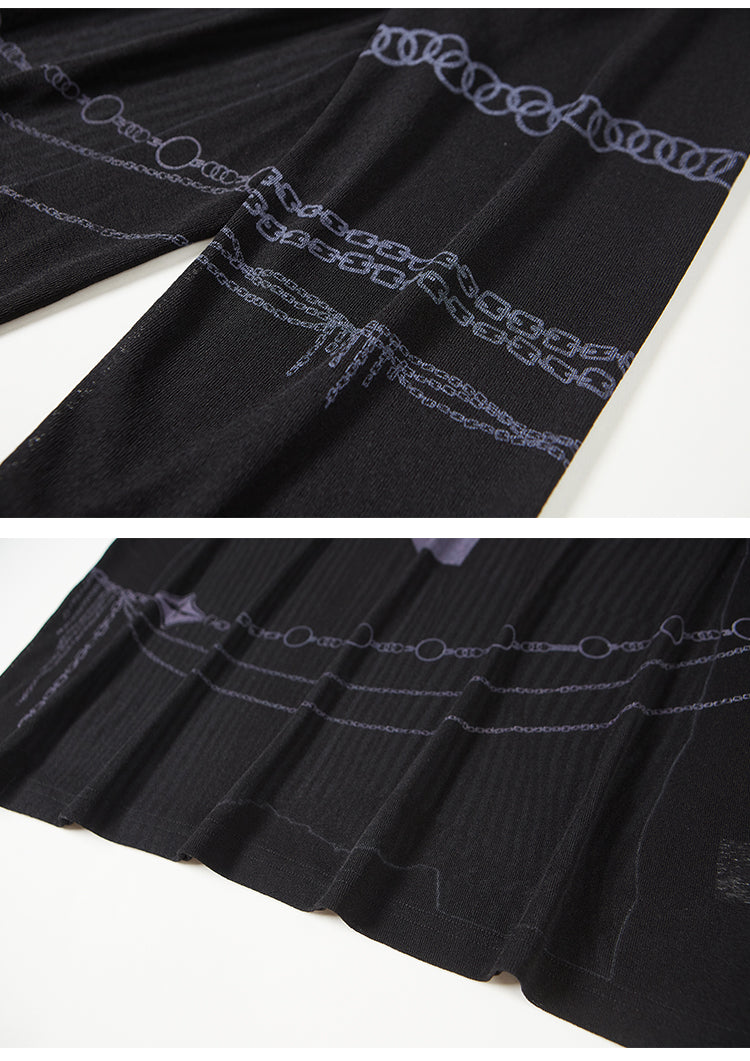 Breathable Semi-Sheer Oversize Tie Print T-Shirt