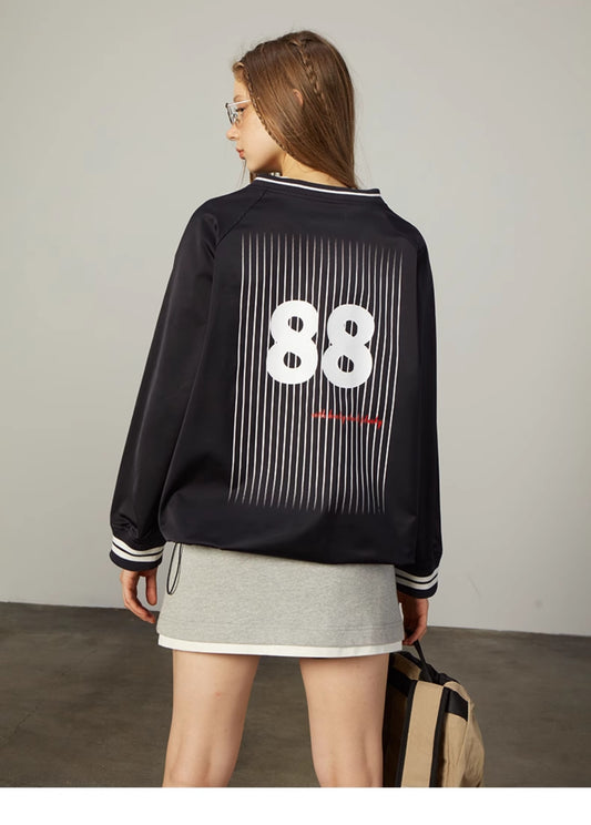 Blokette Style Casual Sporty Drawstring Sweatshirt