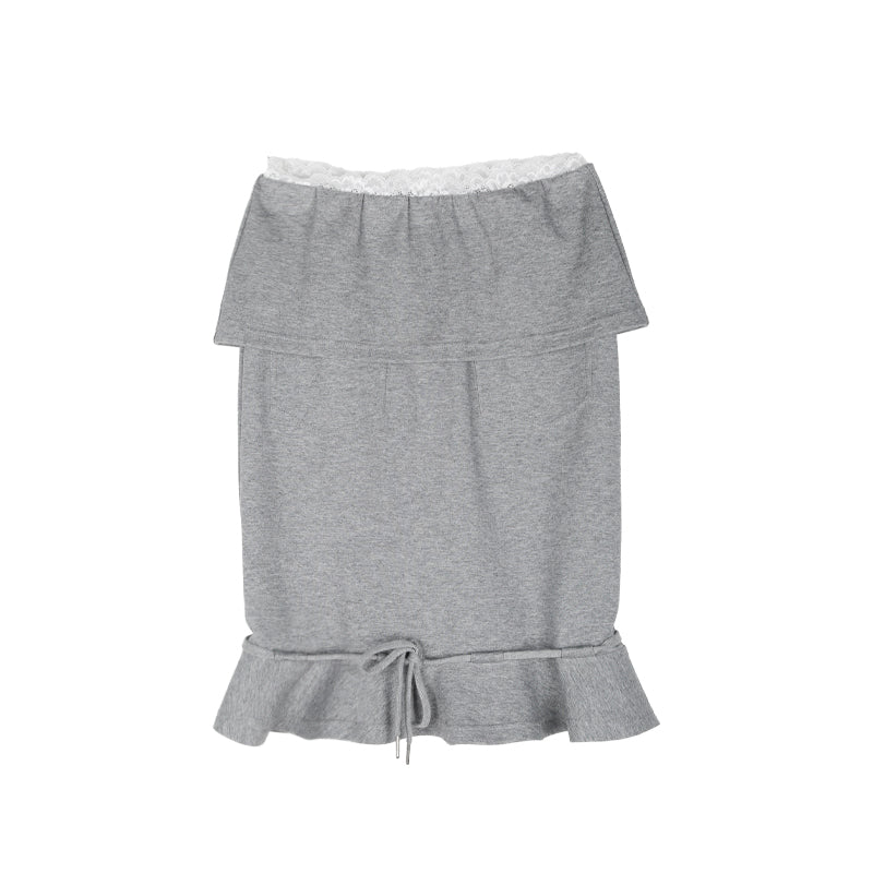 Lace Trimmed Two-Way Mermaid Midi Skirt