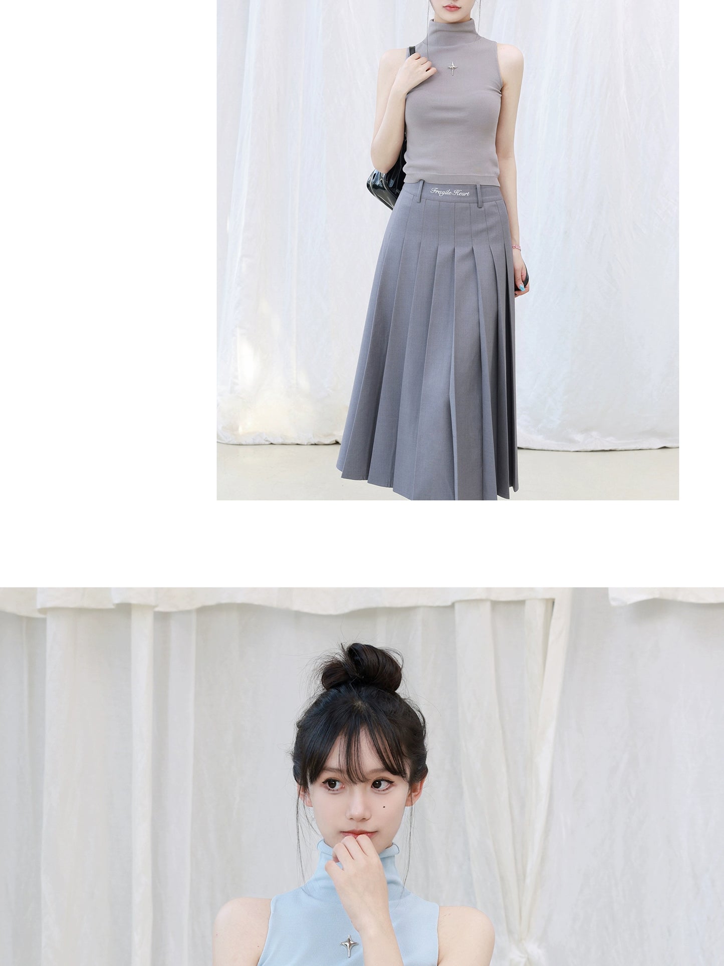 Turtleneck Sleeveless Inner Wear Slim Fit Top