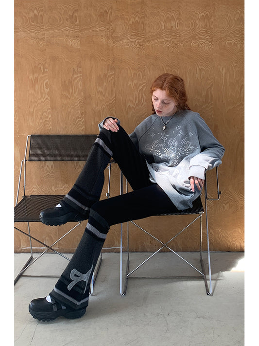 Sporty Slim Fit Flared Knitted Pants